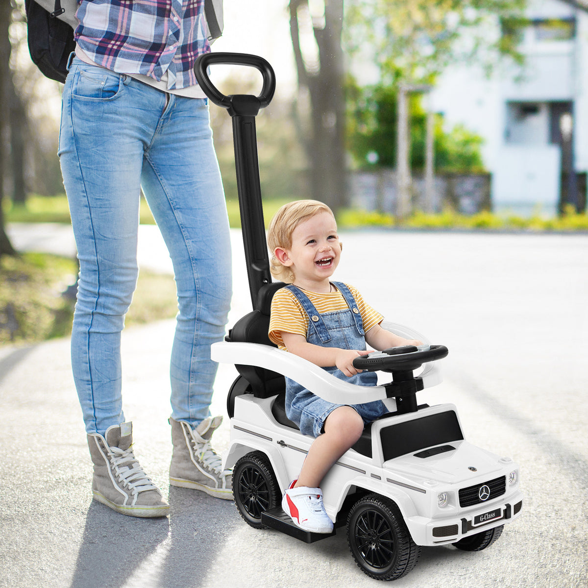 3-in-1 Licensed Mercedes Benz Ride on Push Car