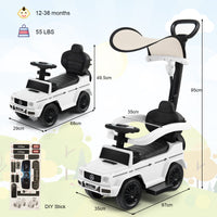 3-in-1 Licensed Mercedes Benz Ride on Push Car