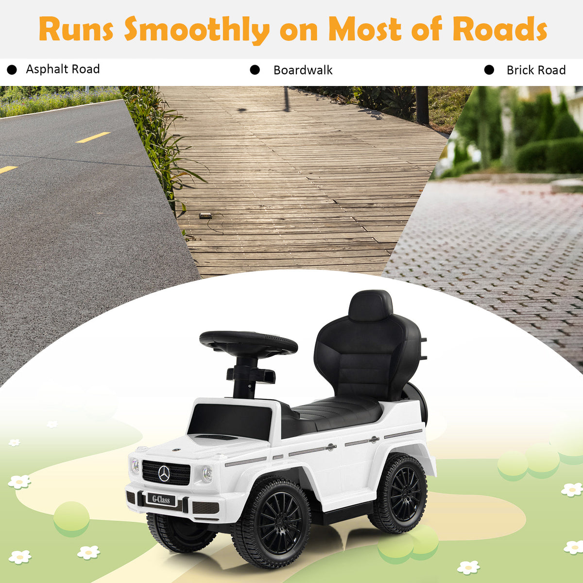 3-in-1 Licensed Mercedes Benz Ride on Push Car