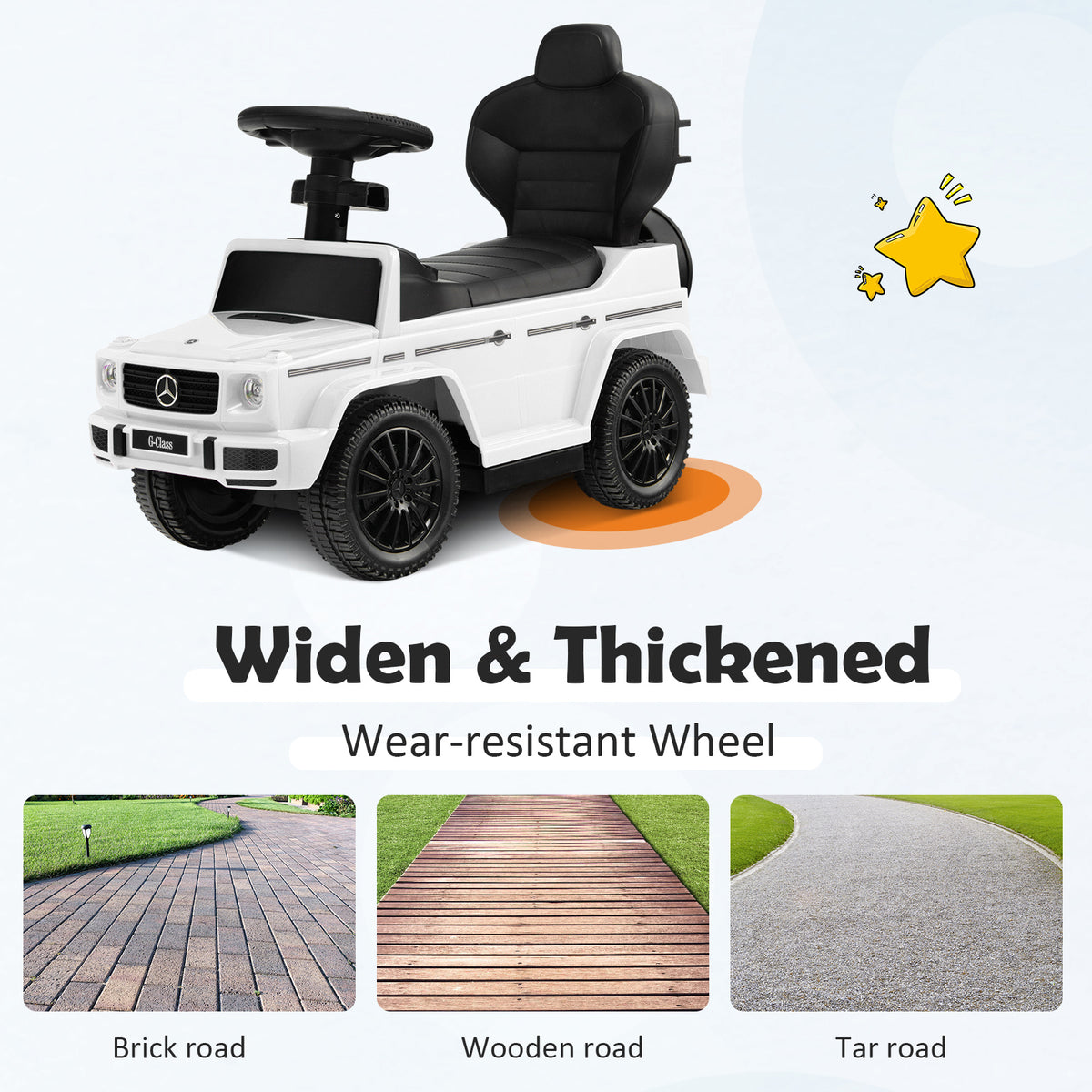 3-in-1 Licensed Mercedes Benz Ride on Push Car