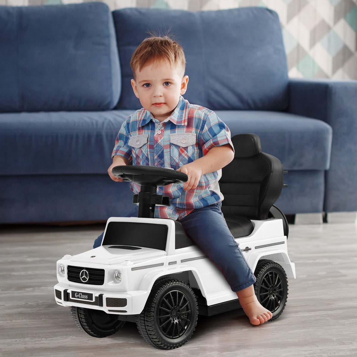3-in-1 Licensed Mercedes Benz Ride on Push Car