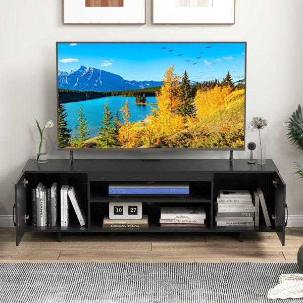 152 cm TV Stand with Power Outlet and 2 Cable Holes