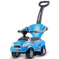 3-in-1 Ride On Kids Push Car with Detachable Guardrails and Handle