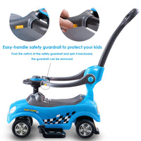 3-in-1 Ride On Kids Push Car with Detachable Guardrails and Handle