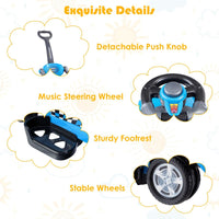 3-in-1 Ride On Kids Push Car with Detachable Guardrails and Handle