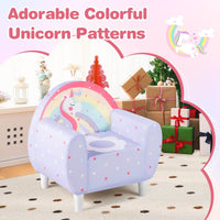 Kids Sofa Toddler Upholstered Armchair Unicorn Children Reading Chair