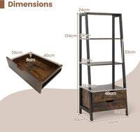 Ladder Bookshelf with Storage