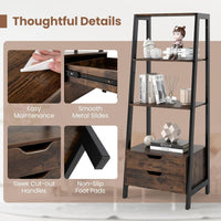 Ladder Bookshelf with Storage