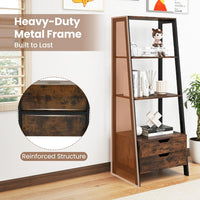 Ladder Bookshelf with Storage