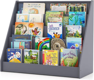 5 Tier Kids Bookshelf, Toddler Book Display Storage Shelves, Floor Toy Book Case Magazine Rack