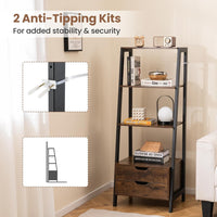 Ladder Bookshelf with Storage