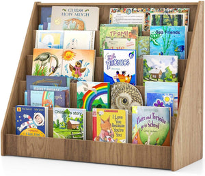 5 Tier Kids Bookshelf, Toddler Book Display Storage Shelves, Floor Toy Book Case Magazine Rack