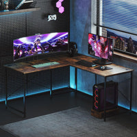 Giantex 150 cm Reversible L-Shaped Desk with Built-in Power Strip