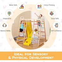8-in-1 Wooden Jungle Gym Playset with Monkey Bars & Climbing Ladder