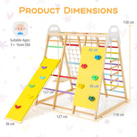 8-in-1 Wooden Jungle Gym Playset with Monkey Bars & Climbing Ladder