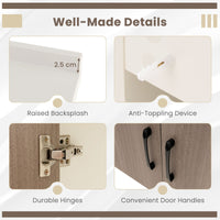 63.5cm Bathroom Vanity Sink Combo w/Doors Shelf Backsplash