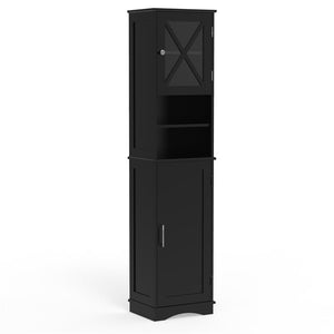 Tall Bathroom Cabinet Freestanding Storage Cupboard Narrow Corner Floor Cabinet
