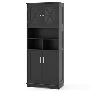 Tall Bathroom Cabinet Large Floor Storage Kitchen Cupboard Pantry Sideboard