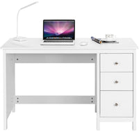 Giantex 3-Drawer Computer Desk, Multipurpose Study Desk w/Spacious Desktop