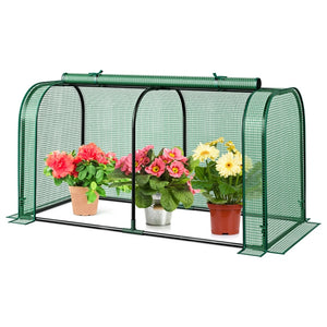 118 x 55 x 60cm Portable Greenhouse w/Rustproof Frame& Waterproof PE Cover Patio