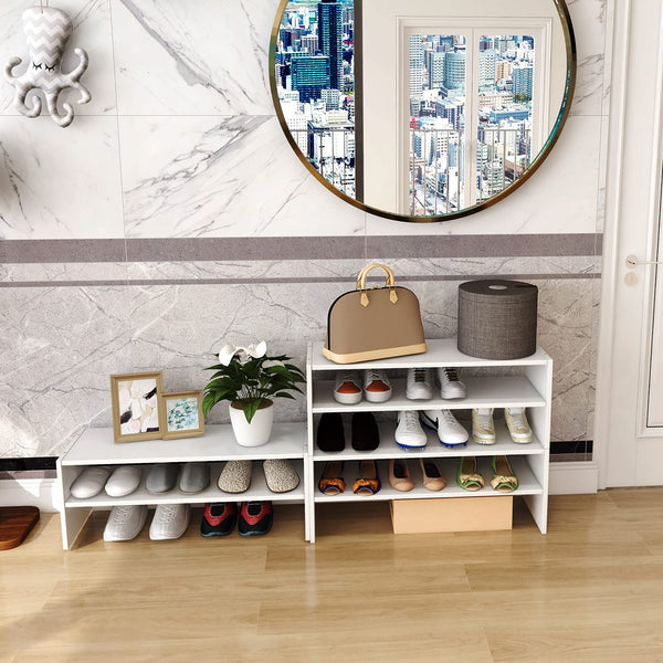 Giantex 3-in-1 Stackable Shoe Rack, 6-Tier Home Storage Shelf for Shoes