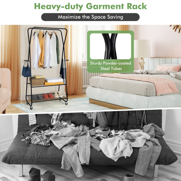 Giantex Double Rods Garment Rack