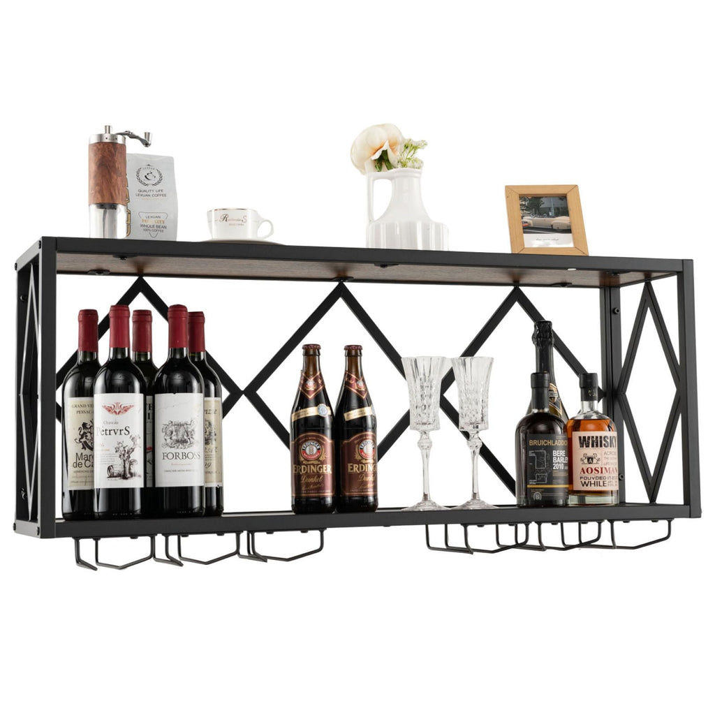 Giantex Wall Mounted Wine Rack, Wine Display Shelf Giantex.au