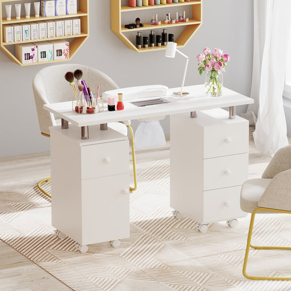 Manicure Table Nail Desk with Electric Dust Collector 3 Dust Bags
