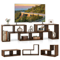 Giantex 3 Pieces Adjustable TV Console Stand