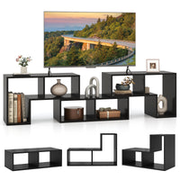 Giantex 3 Pieces Adjustable TV Console Stand