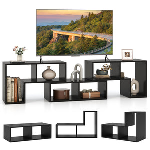 Giantex 3 Pieces Adjustable TV Console Stand
