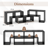 Giantex 3 Pieces Adjustable TV Console Stand