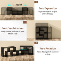 Giantex 3 Pieces Adjustable TV Console Stand