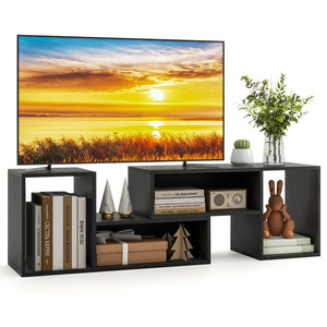 Wood TV Stands, 2 PCS TV Console Cabinets for TVs up to 55 Inches