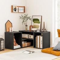 Wood TV Stands, 2 PCS TV Console Cabinets for TVs up to 55 Inches