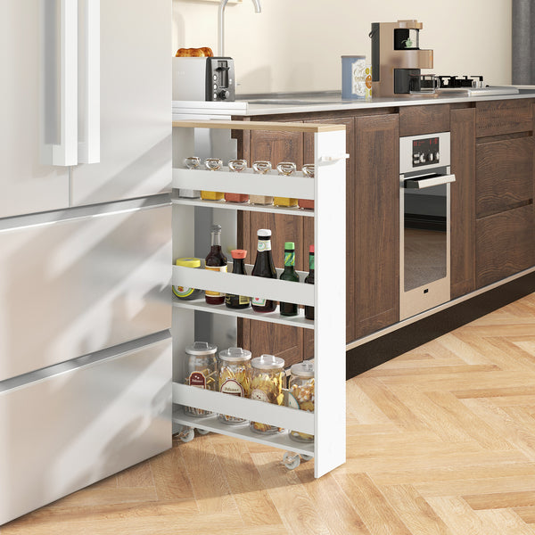 Giantex 4-Tier Slim Storage Cart, Narrow Mobile Serving Cart