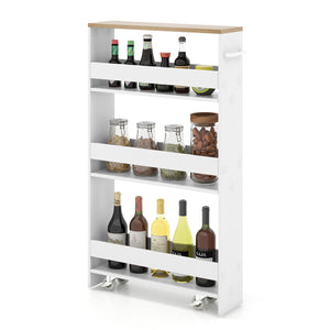 Giantex 4-Tier Slim Storage Cart, Narrow Mobile Serving Cart