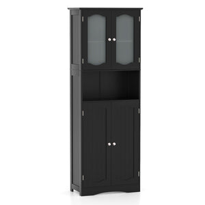 164 cm Tall Bathroom Storage Cabinet, Freestanding Linen Cabinet