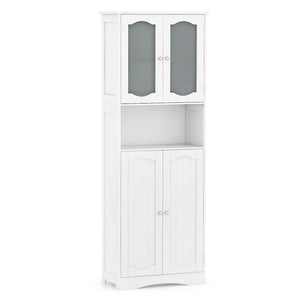 164 cm Tall Bathroom Storage Cabinet, Freestanding Linen Cabinet