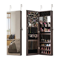 110 cm Jewelry Mirror Cabinet Wall/Door Mounted Jewelry Armoire Organizer