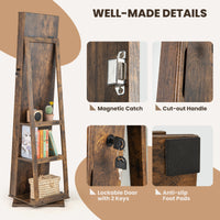 360° Swivel Jewelry Armoire, Standing Jewelry Organizer with Full Length Mirror