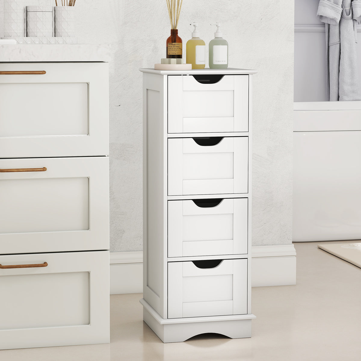 Bathroom Storage Cabinet with 4 Drawers