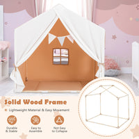 Kid's Play Tent with Washable Cotton Mat and Flag Banner for Kids Aged 3+