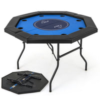 122cm Foldable Poker Table for 8 Players Portable Blackjack Texas Hold’em Table