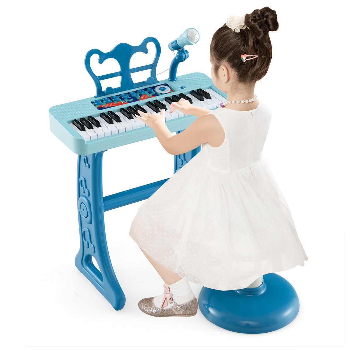 Kids Keyboard Piano with Music Stand & Bench