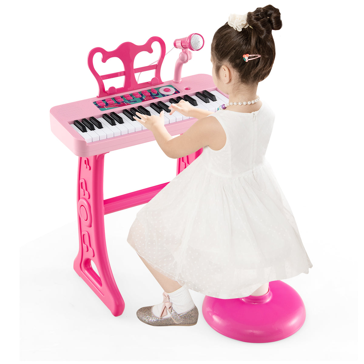 Kids Keyboard Piano with Music Stand & Bench