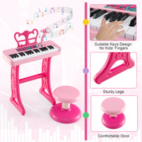 Kids Keyboard Piano with Music Stand & Bench