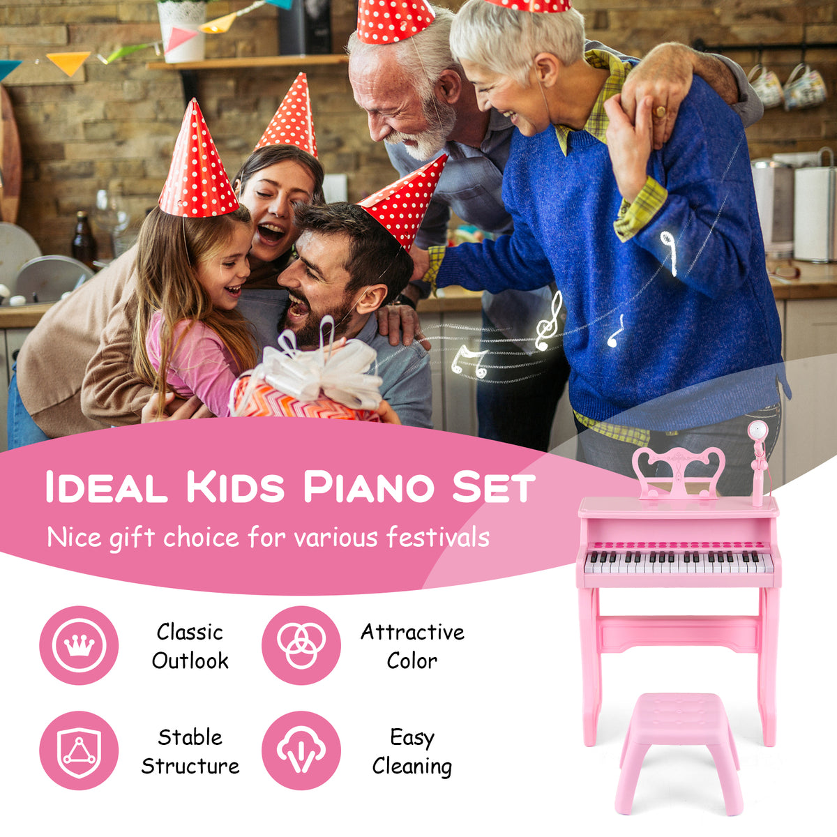 37-Key Piano Keyboard Toy, Electronic Musical Instrument