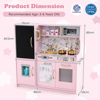 Toddler Kitchen Playset w/ Blackboard, Phone, Microwave