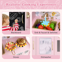 Toddler Kitchen Playset w/ Blackboard, Phone, Microwave